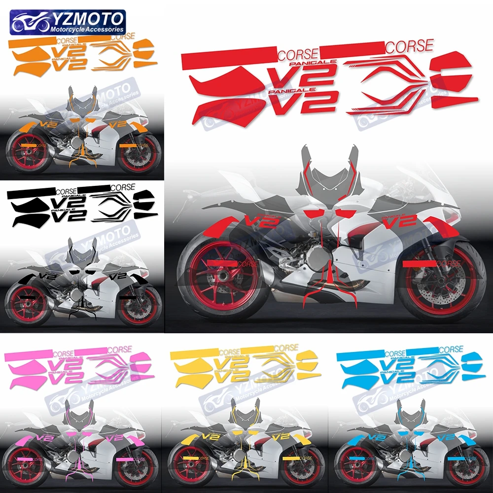 

Для Ducati V2 Panigale V2 2020-2021-2022-2023-2024 наклейка на корпус Мотоцикла Светоотражающая Водонепроницаемая наклейка в комплекте