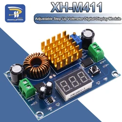 XH-M411 DC 3V-35V to DC 5V-45V Boost Converter Module Voltage Regulator Adjustable Step Up Voltmeter Digital Display Module