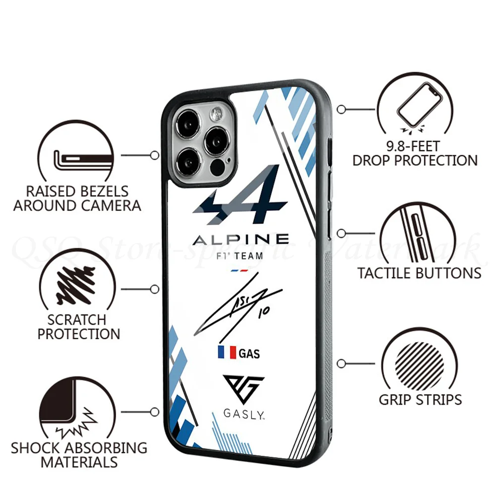 1pc Pierre Gasly Alpine F1 Team Phone Case Strong Magnetic per IPhone 15 14 13 Pro Max 11 12 Mini