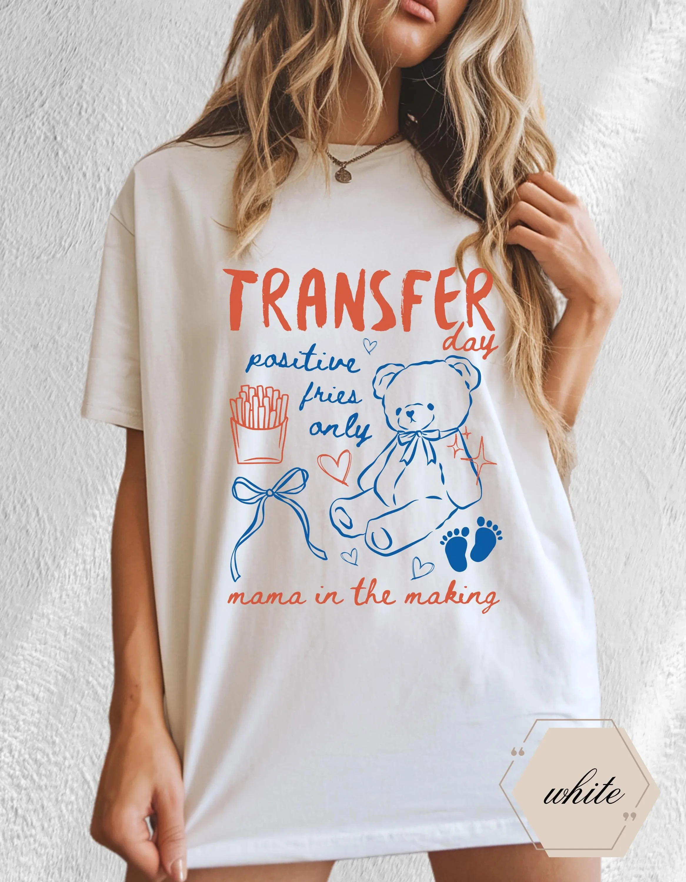 

Женская футболка больших размеров с буквенным принтом IVF Mama, дышащая из чистого хлопка, модная и универсальная уличная одежда унисекс большого размера