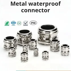 10pcs Stainless Steel IP68 PG7 PG9 PG11 M6 M8 M10 M12 Cable Gland for 1mm-14mm Wire Cable Metal Waterproof Cable Gland Connector