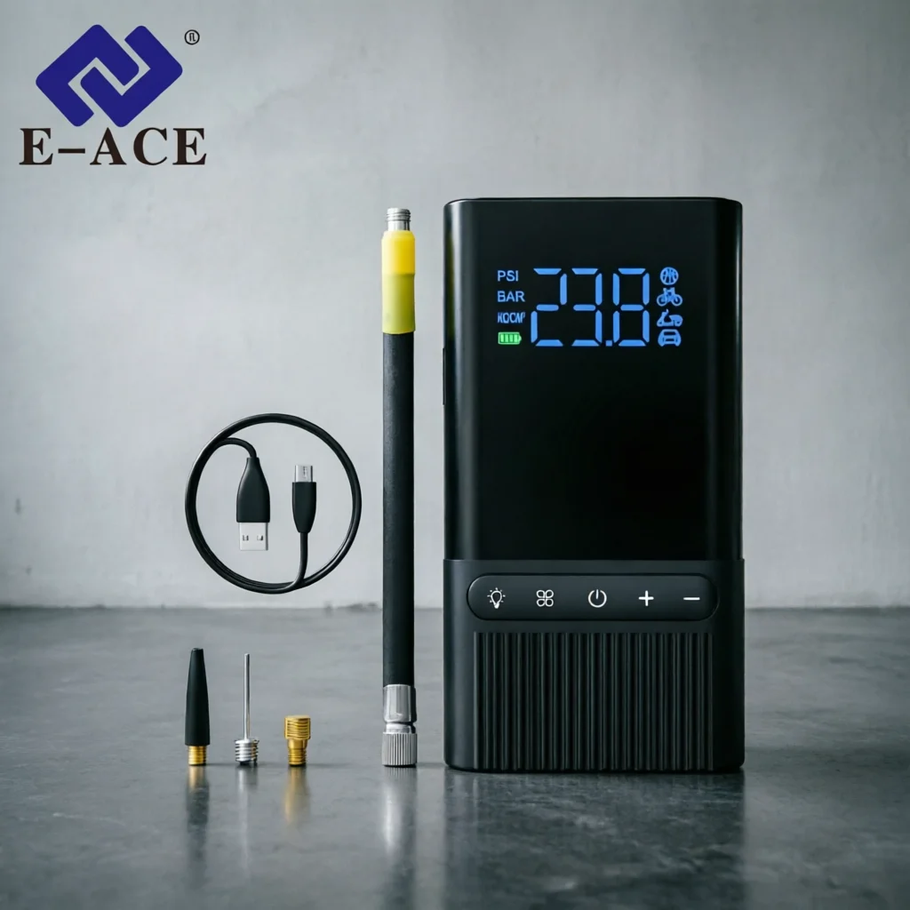 E-ACE 150PSI Wireless Car Tire Inflator Portable Air Compressor Pump with Digital Display Electric Air Pump for Auto Bike Ball