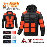 21 Areas Heating Jacket Men's Winter Usb Electric Heating Coat Functional Self-Heating Clothes Outdoor Snow Thick Padded Jacket