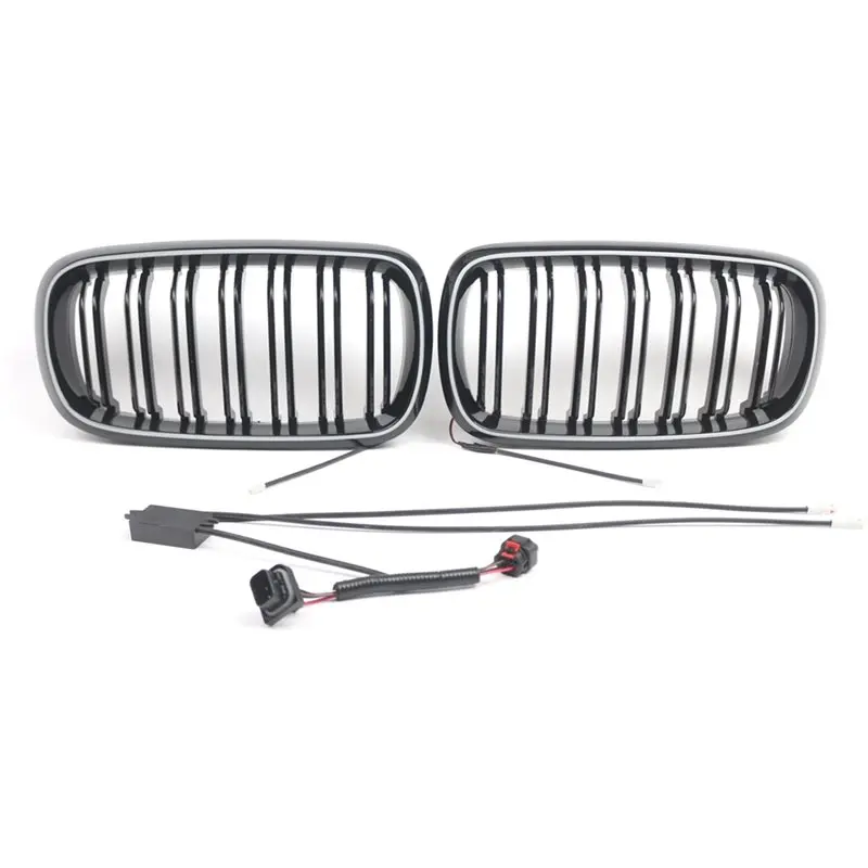 

Front Kidney Grille W/LED Light For BMW X5 F15 X5M F85 X6 F16 X6M F86 2013-2018- Dual Line Design(51117294486 51117294485)