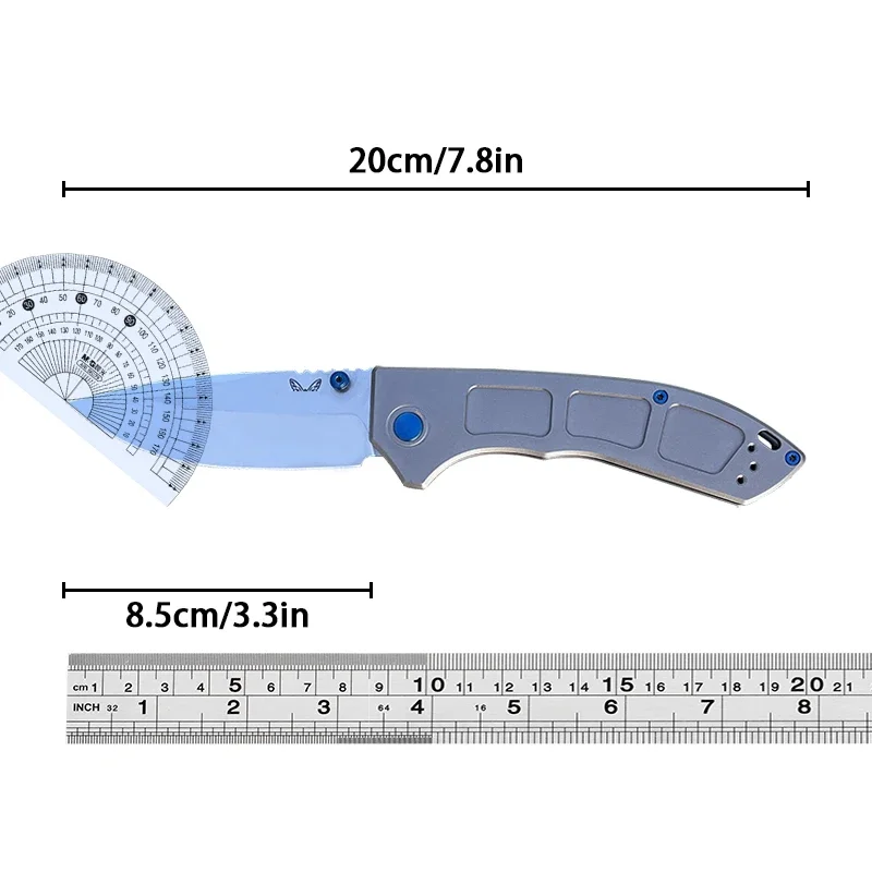 BM 748 EDC Pocket Folding Knife D2 Blade Aluminium Alloy Handle Outdoor High Hardness High Quality Camping Durable Hiking Knife