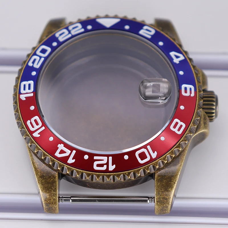 NH35 Tauchergehäuse 40mm Bronze Retro Uhrengehäuse Saphirglas für GMT NH34 NH35 NH36 NH38 4R36 Uhrwerk Uhrenzubehör Ersatzteile – Detail 6