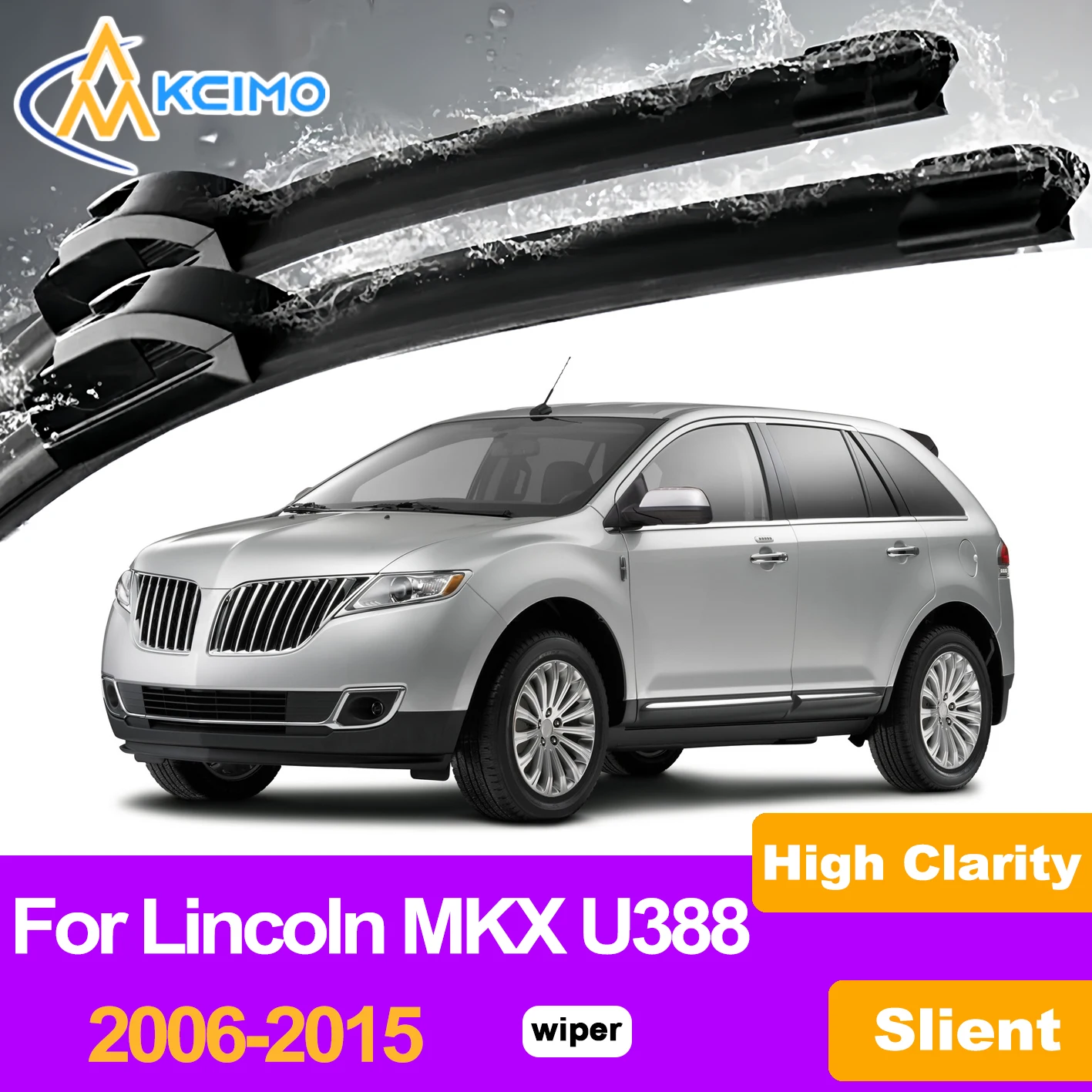 

KCIMO 2PCS Front Windshield Wiper Blades For Lincoln MKX U388 2006-2015, Silent Anti-Chatter Durable Wiper Blades
