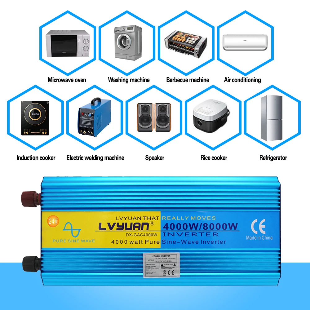 Lvyuan Home Used 4000W 8000W Solar Power Inverter DC 12V 24V to AC 120V  230V Pure Sine Wave Inverter - view 5