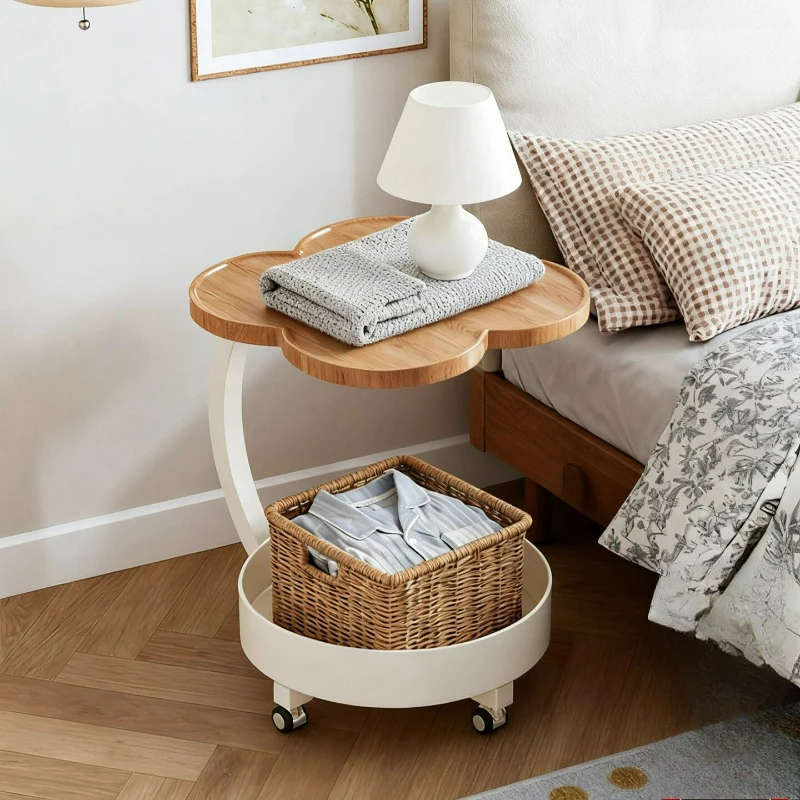 

Bedroom movable side table, bedside table, home small wrought iron bedside cabinet, simple storage rack