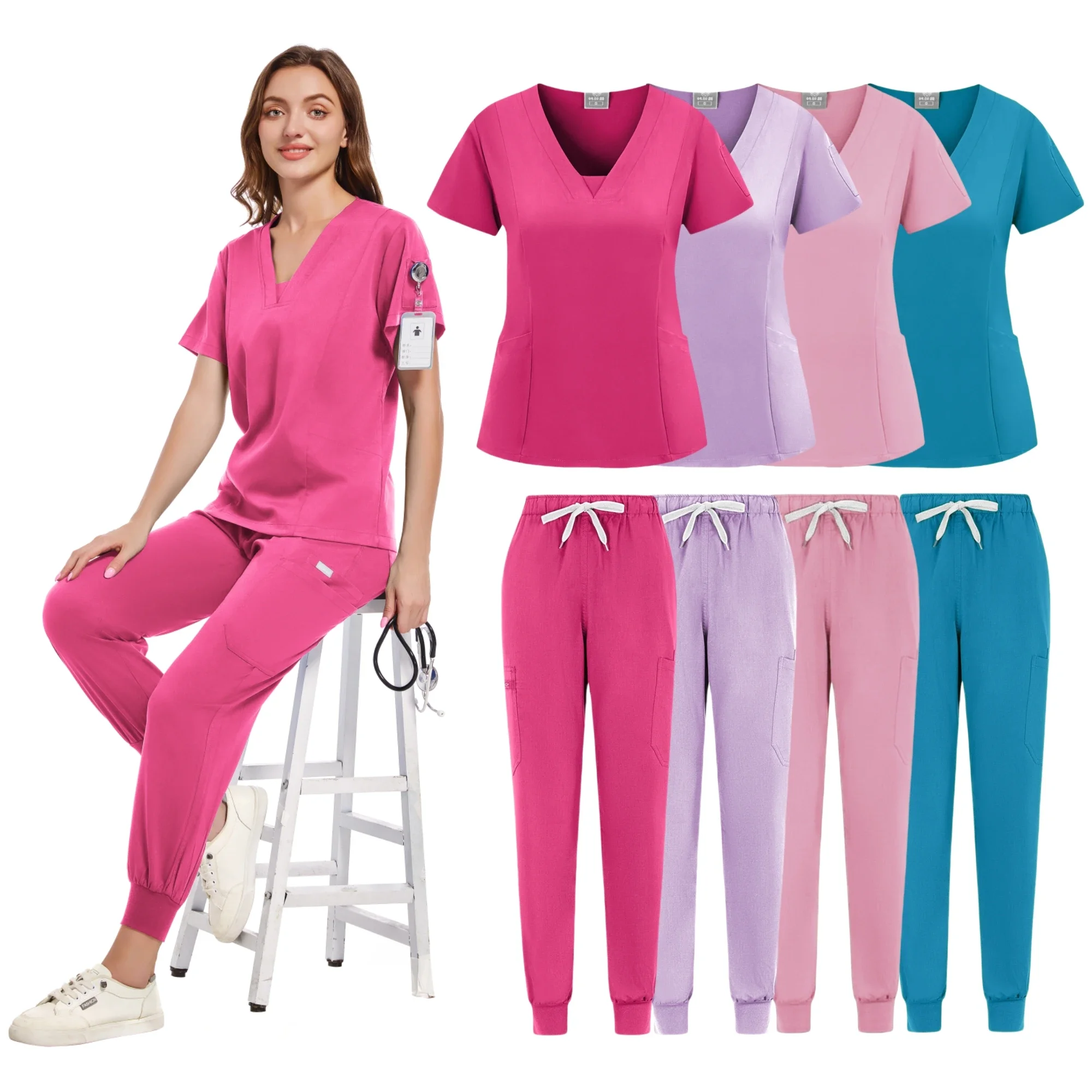 

Beauty Operating Room Clothes Medical Uniforms Scrubs Set Hospital Working Scrubs Set Medical Nurse Dental Surgery Suit Workwear