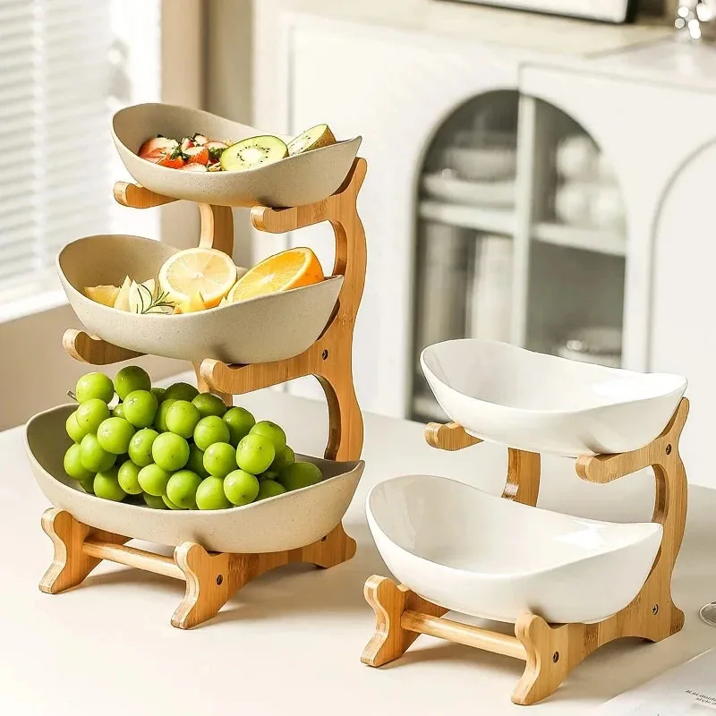 

2/3 Layer Fruit Plate Home Modern Dried Fruit Basket Living Room Plastic Snack Dish Creative Candy Dish Cake Stand Snack Plates