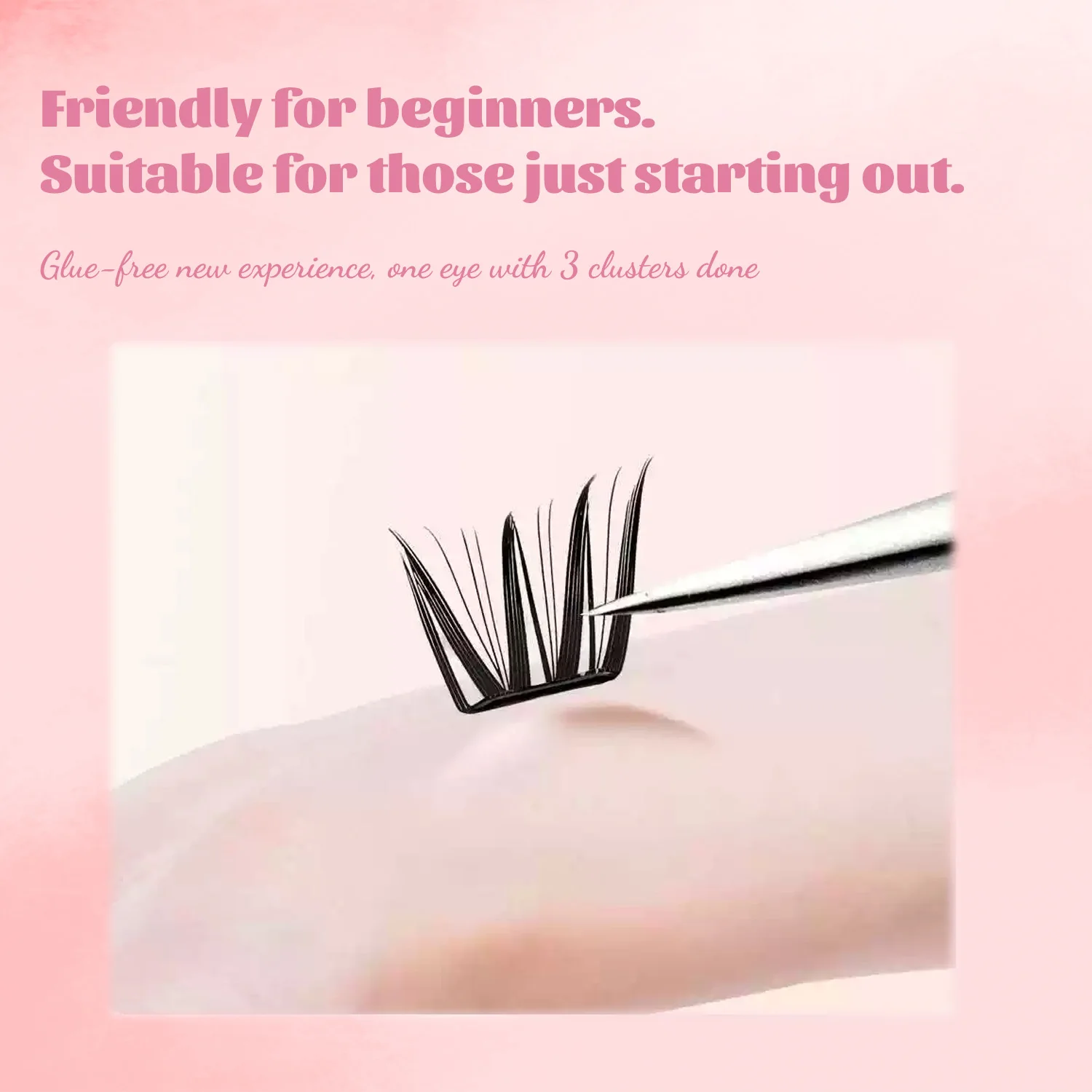 Korean-Style Female Idol Group Glue-Free False Eyelashes, 36 Clusters, Single Cluster, No Need to Remove, Natural and Realistic