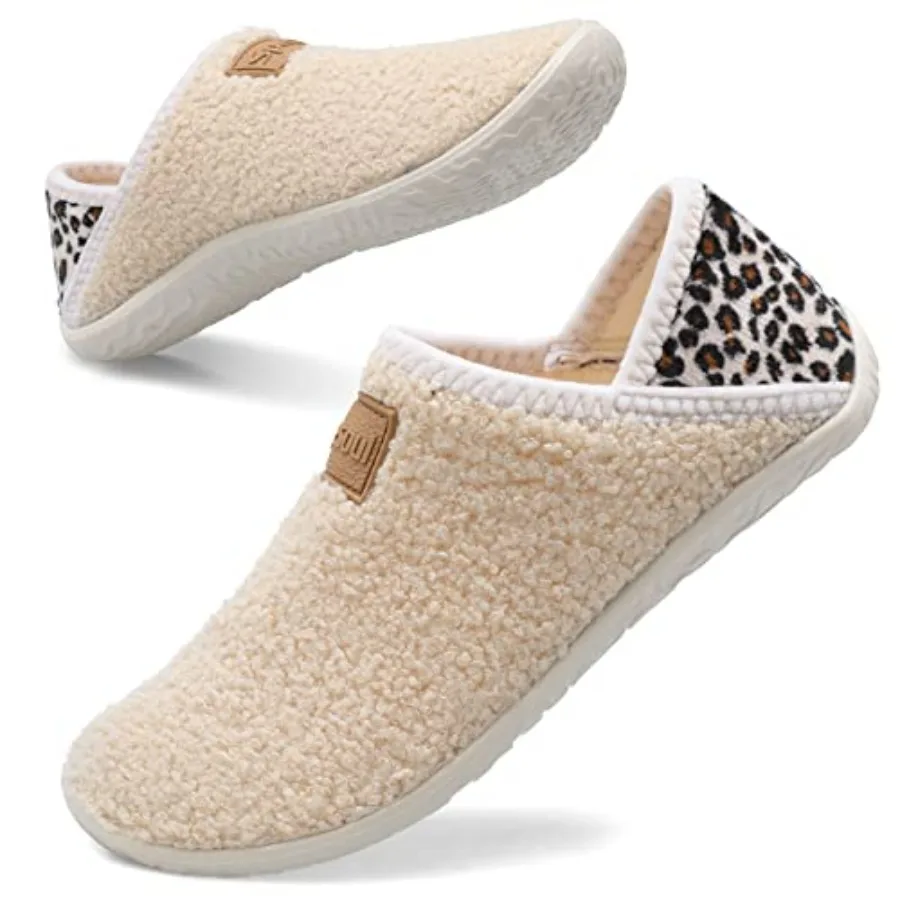 Fuzzy House Slippers for Women Men Indoor Closed Back Lightweight Cozy Faux Furry Lining Barefoot House Shoes Slipper Socks for