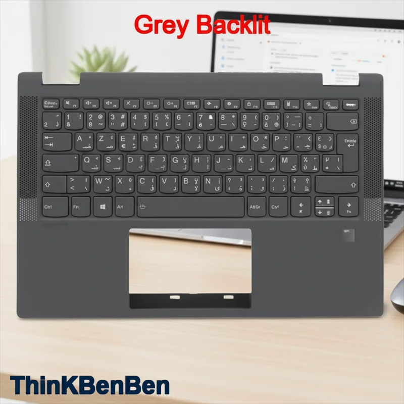 

Серый верхний чехол с упором для рук, клавиатура с подсветкой для Lenovo Ideapad Flex5 14 14ALC05 14ARE05 14IIL05 14ITL05 5CB0Y85519