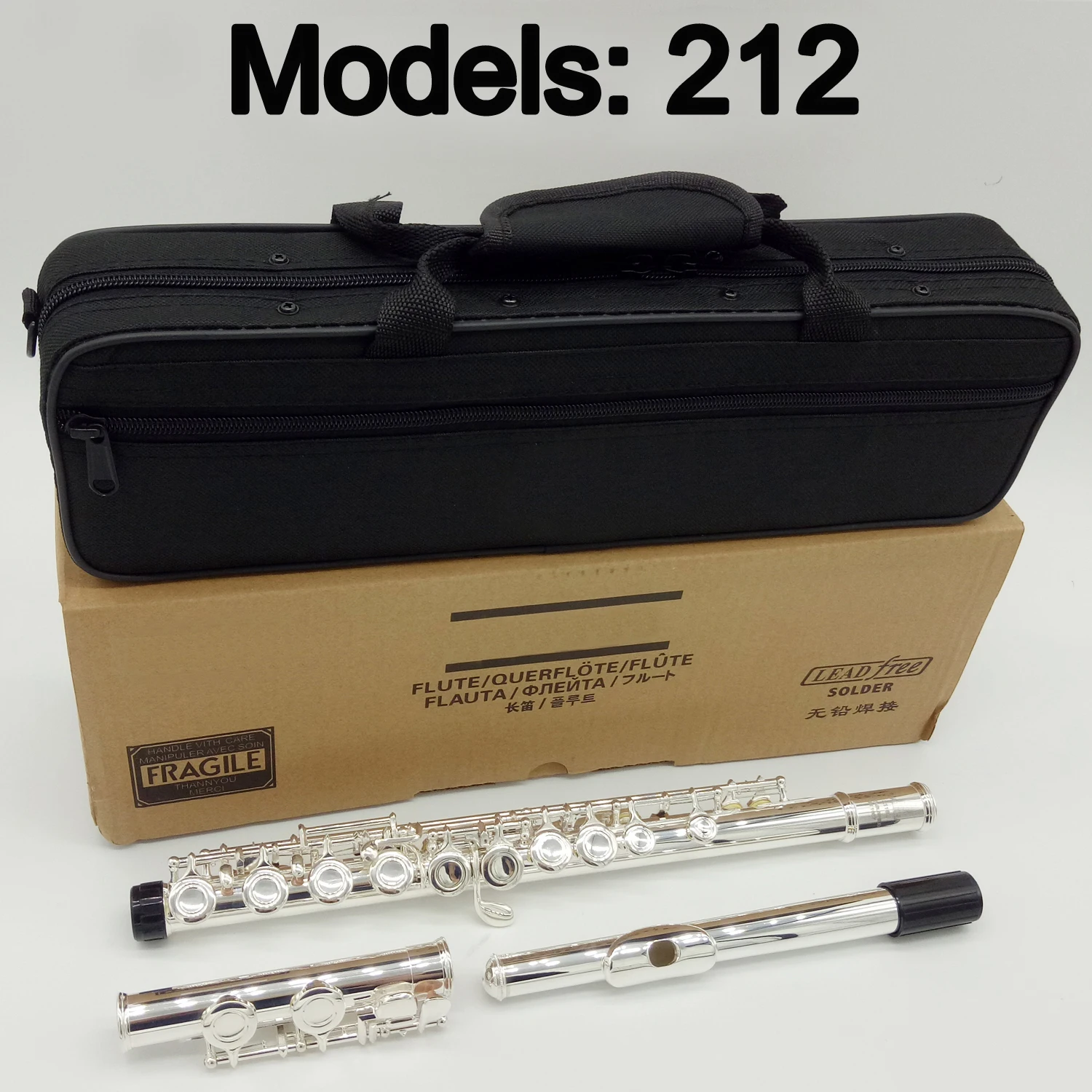 New MFC Flute 212 Silver Plated Professional Flute Instrument Intermediate Student Flutes C Leg 16 Holes Closed Hole E Key