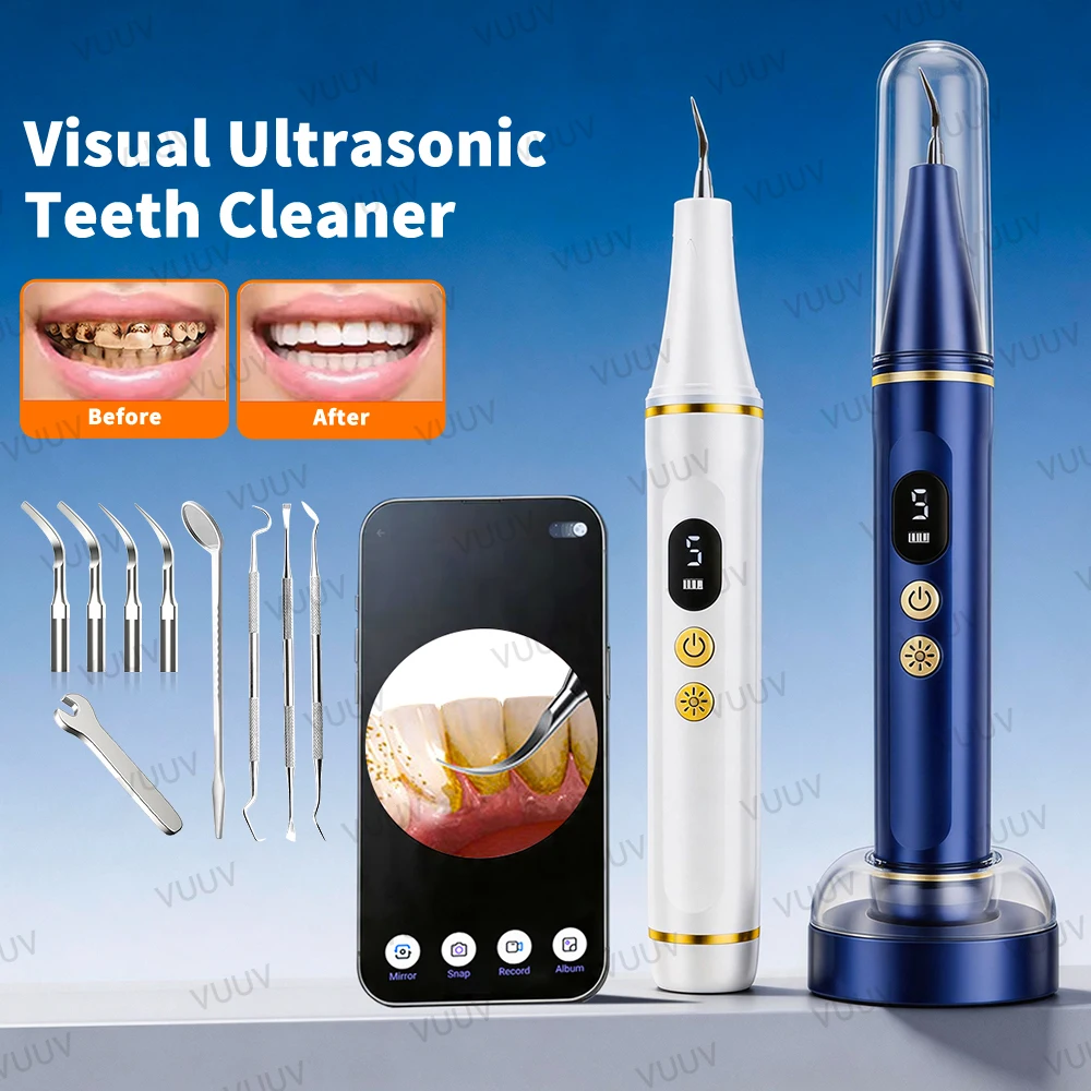 VUUV Dental Scaler For Teeth Tartar Remover Electric Teeth Cleaner Tooth Calculus Plaque Remover Ultrasonic Dental Stone Removal