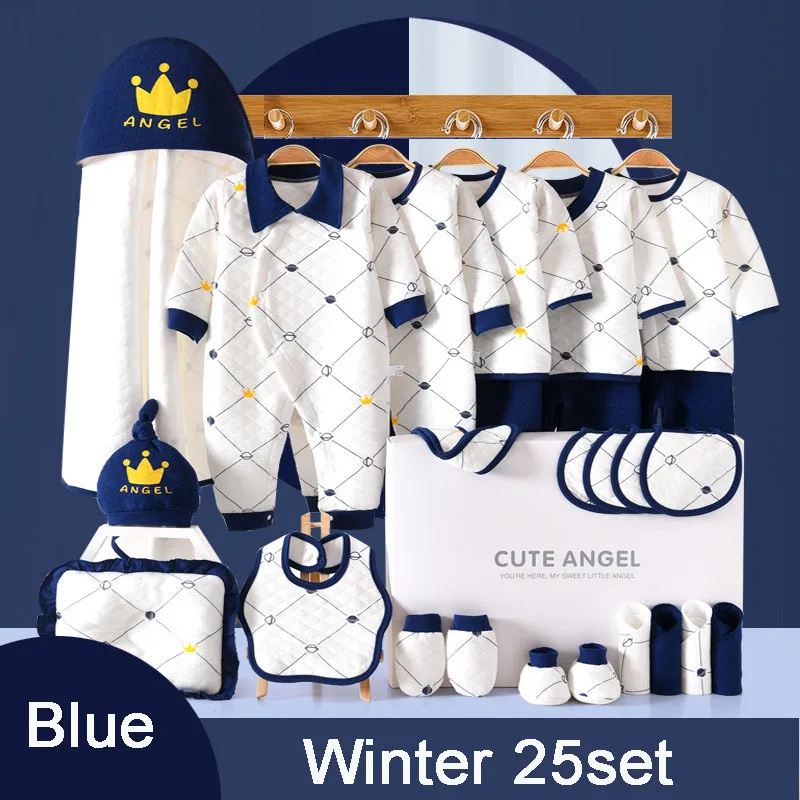 19/23/25 Pieces Newborn Clothes Baby Gift Pure Cotton Set 0-6 Months Autumn And Winter Kids Suit Unisex Without Box