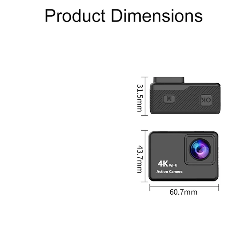 Registratore sportivo TTKK-Outdoor, action camera 1080P ad alta definizione, LCD 170 °   Videocamera per nuoto grandangolare