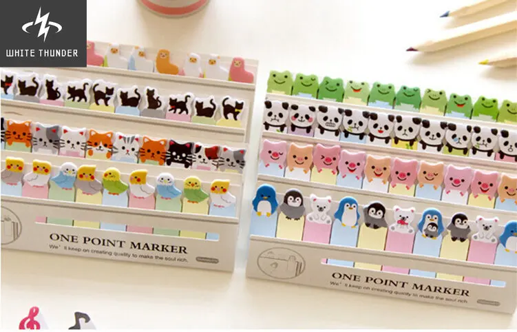 Kawaii Cartoon Animal Memo Paper One Point Marker Sticky Notes Memo Pad Zakka Stationery Office Supplies School Supplies