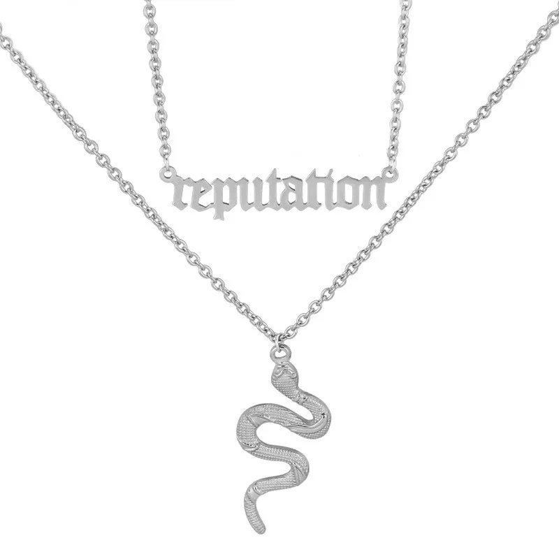 Reputation Taylor Snake Choker Necklace Luxury Stainless Steel Music Album Pendant Jewelry Music Lover Singer Gifts for Girls