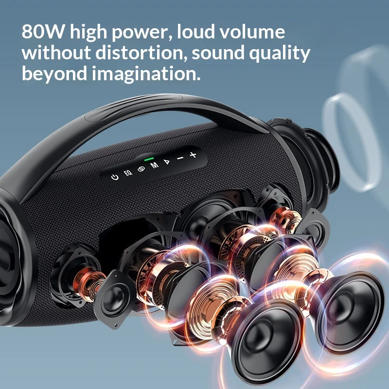 ZEALOT S97 Bluetooth Speaker High Power 80W Wireless Speaker Portable Handle Party Outdoor Camping RGB Colorful Light