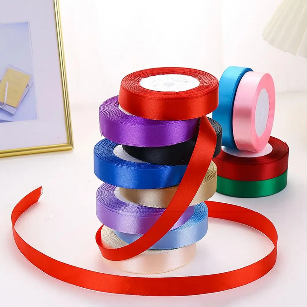 25 Yard Satin Craft Ribbon Tear-resistant 2cm Holiday Party Christmas Cake Present Package Wrapping Decoration