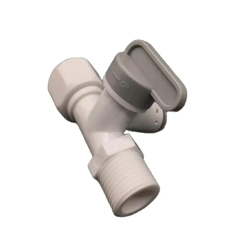 One-piece water inlet three-way ball valve switch  4 points turn 2  PE pipe pure  machine  purifier plastic