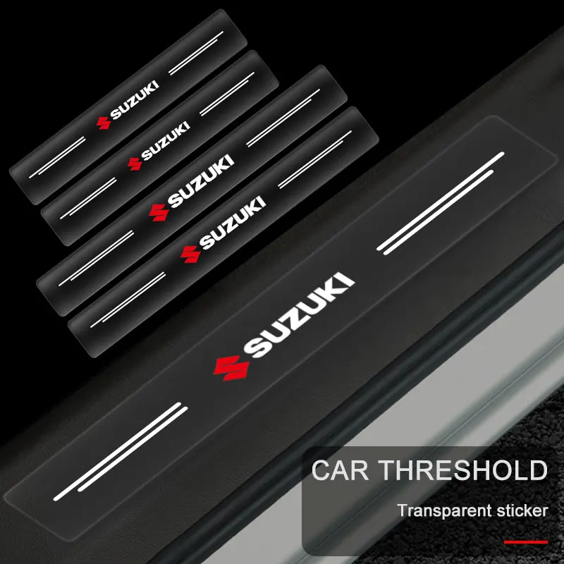 

4 шт., защита для порога автомобиля, прозрачный декоративный значок, наклейка для Suzuki Samurai Ltz 400 Vitara Gsr 600 Jimny Swift Strom