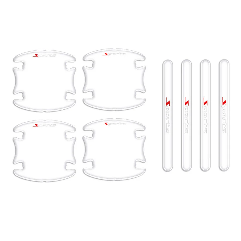 

8x Car Door Handle Bowl Sticker Anti-Scratch Protector Transparent Car Stickers Strip Silicone Protect Auto Exterior Accessories