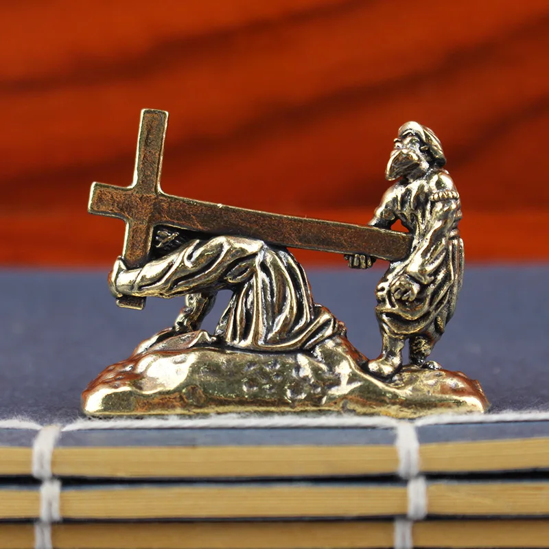 New Cross Slave Figure Home Decor Crafts Western Ornament Brass Ornament Crafts Desktop Ornament
