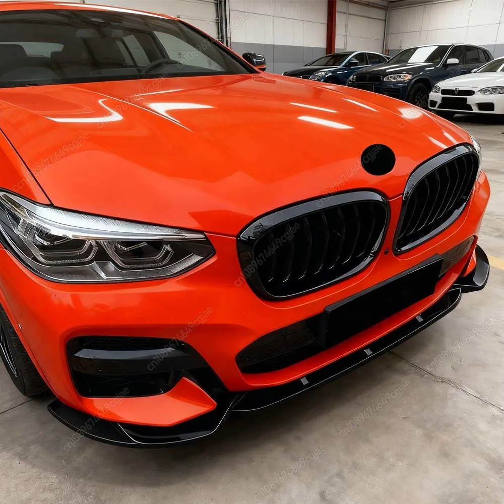 

For BMW X3 G01 X4 G02 M40i M40d M-Sport 2017-2021 Front Bumper Spoiler Lip Splitter Gloss Black / Carbon Look Body Protector Kit