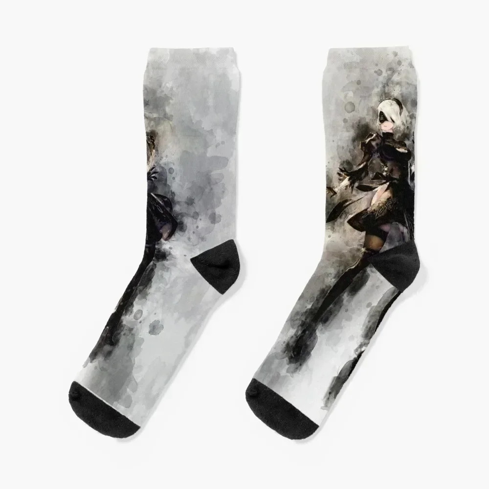 

Nier Automata - 2B Socks Toe sports basketball hiphop short Socks For Women Men's