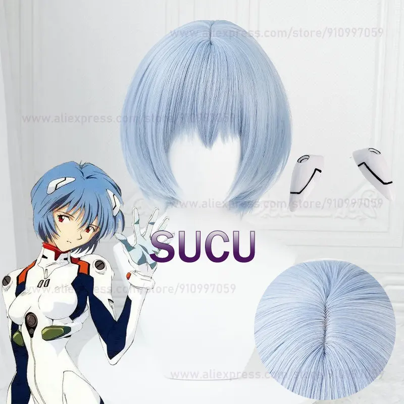 

Ayanami Rei Cosplay Wig Anime EVA Wigs 30cm Short Hair Heat Resistant Synthetic Hair Halloween Party COS Wigs