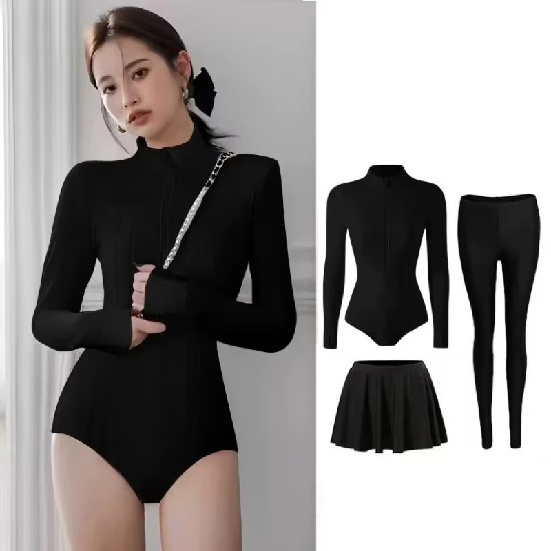 المرأة تصفح الغوص ملابس السباحة النيوبرين الدفء سبليت بذلة طويلة الأكمام الغوص الغوص بدلة غطس الوردي الأبيض ملابس السباحة