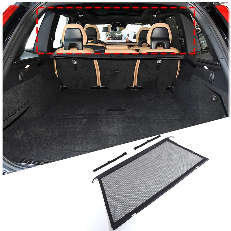 For Volvo XC90 2015-2024 Aluminum Alloy Black Car Trunk Safety Isolation Pet Fence Protective Net Car Accessories