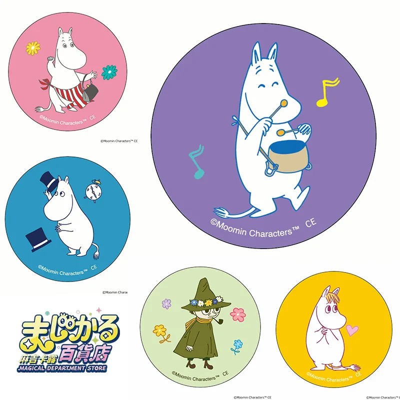 

Оригинальный значок-пин Moomin, коллекционная лентикулярная прозрачная карточка-закладка Magic Department Store Canbadge с двойным блеском, милая коллекционная серия