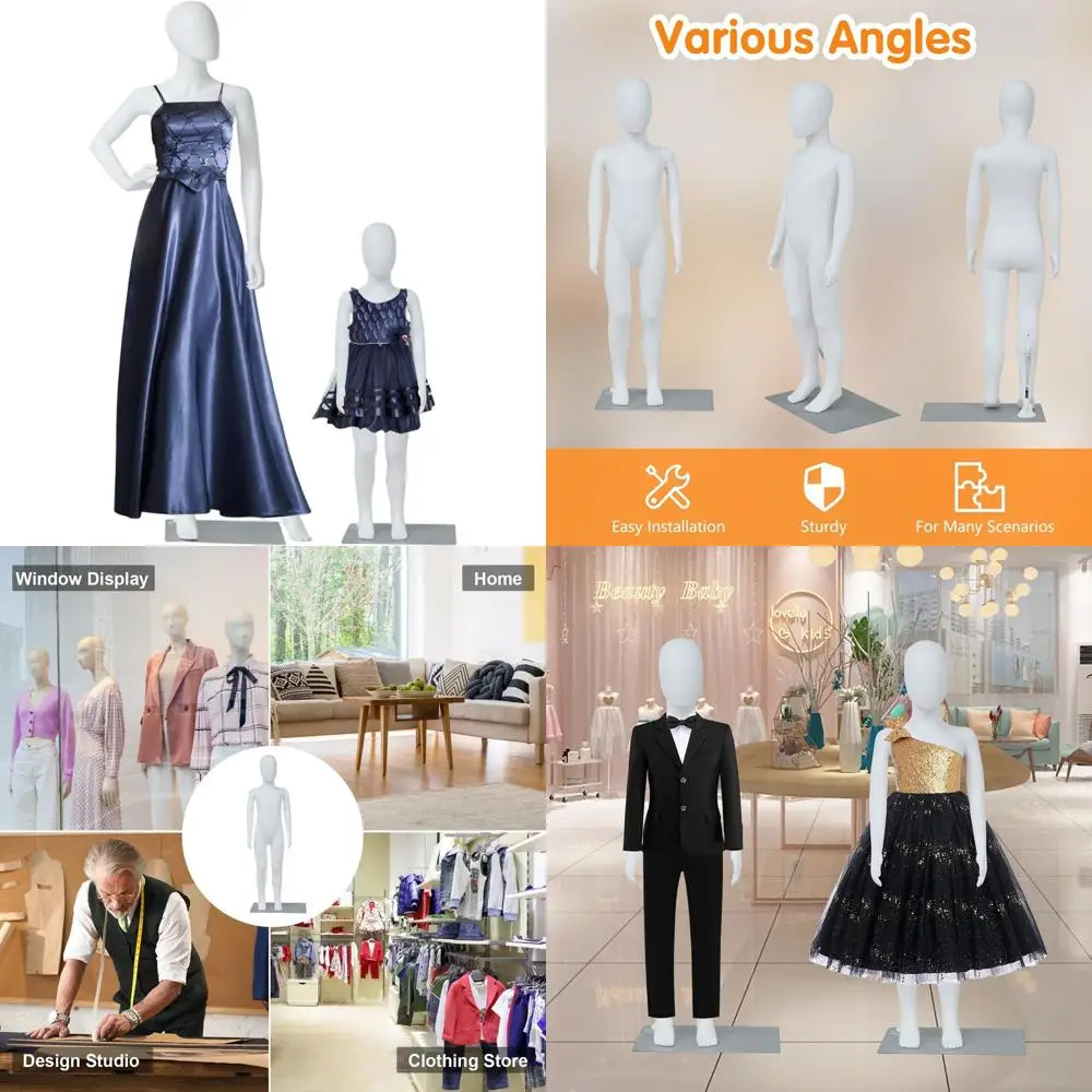 

Full Body Detachable Mannequin Stand with Metal Base for Fashion Store and Clothing Design (Female & Kid)