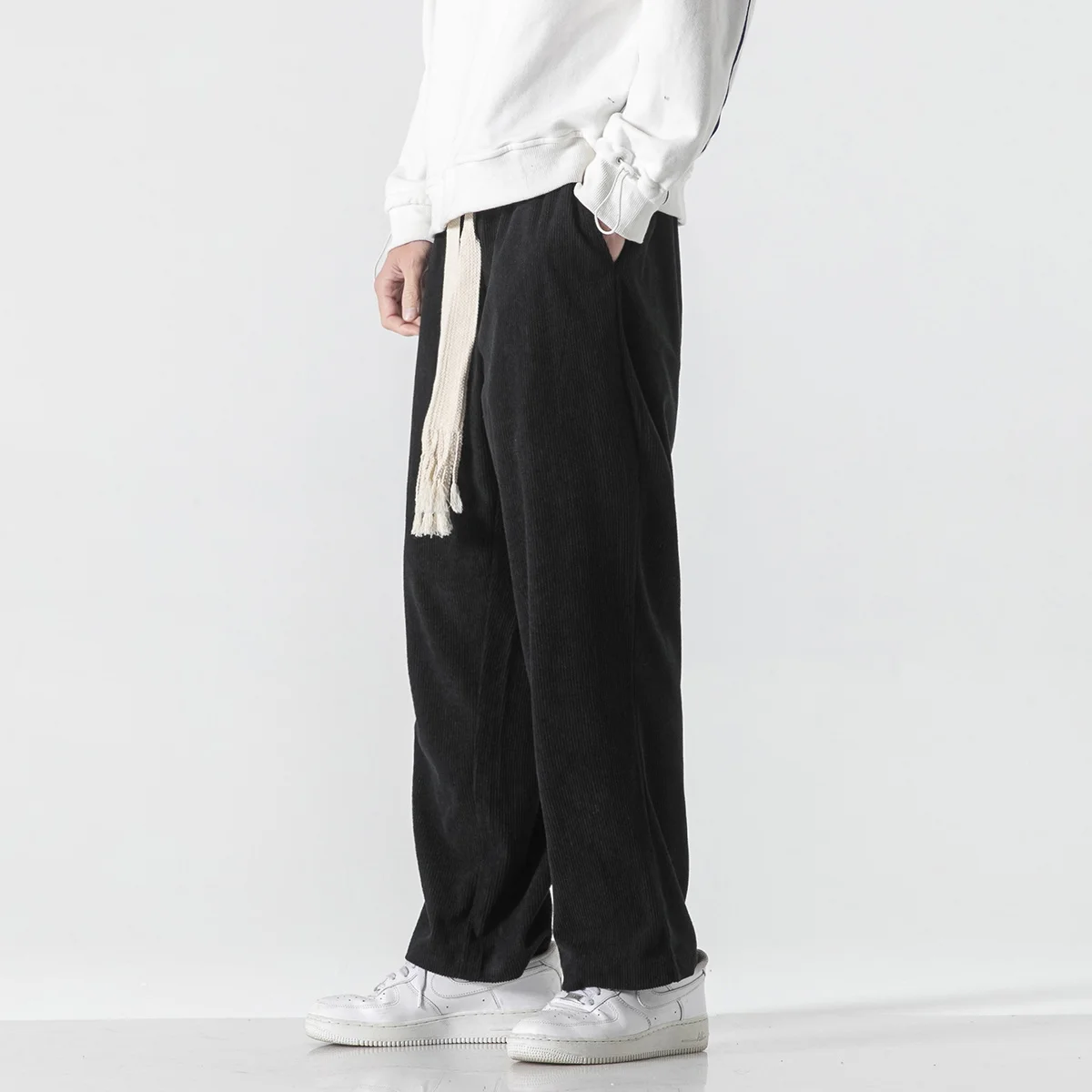 Chinese Style Corduroy Casual Pants Japanese Harajuku Plus Size Straight Trousers Men Clothing M-5xl Kung Fu Tai Chi Sweatpants