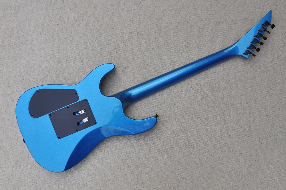 Metallic Blue Electric Guitar with Tremolo,Rosewood Fretboard with 24 Frets,Customize Logo/Color Available