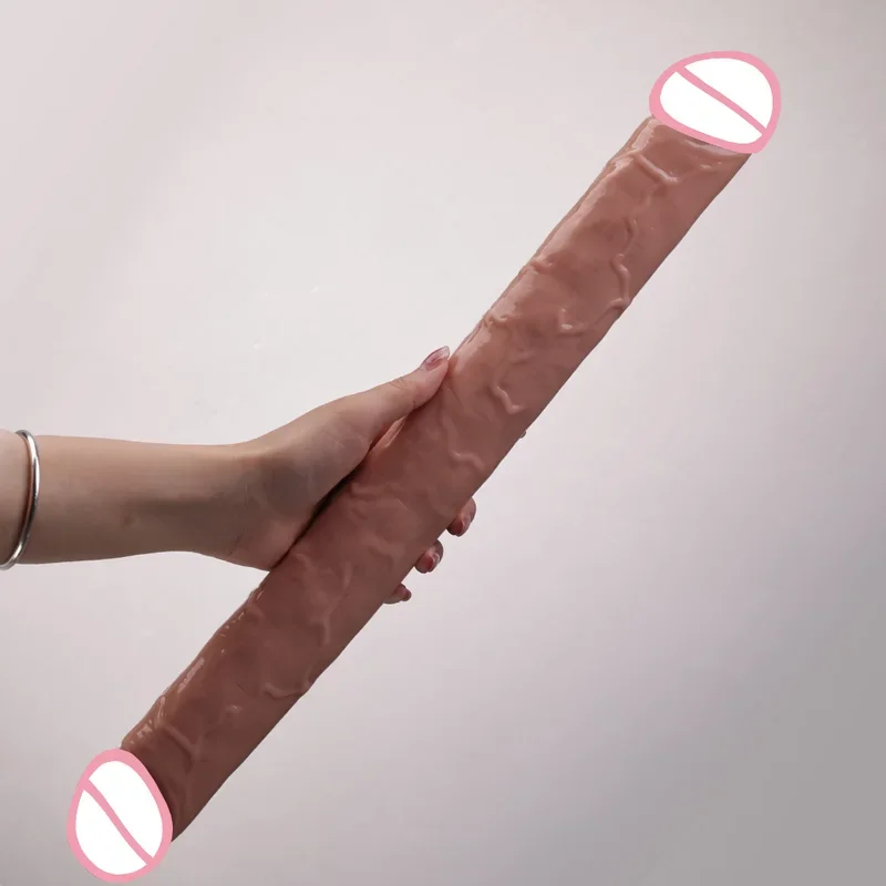 46cm Double Head Long Jelly Realistic Dildo Big Penis Anal Plug Huge Vaginal Stimulator Sex Toys for Lesbian Couples Gay