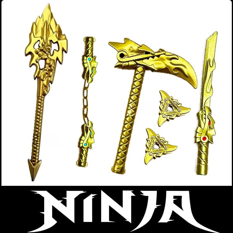 Peças MOC de Armas Super Gold, Gadgets de Vilão Ninja Fantasma, Blocos de Montar de Primeira Geração para Crianças do Ensino ...