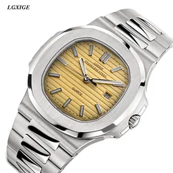 LGXIGE brand all-steel Japanese movement watch fashion luxury watch male new style