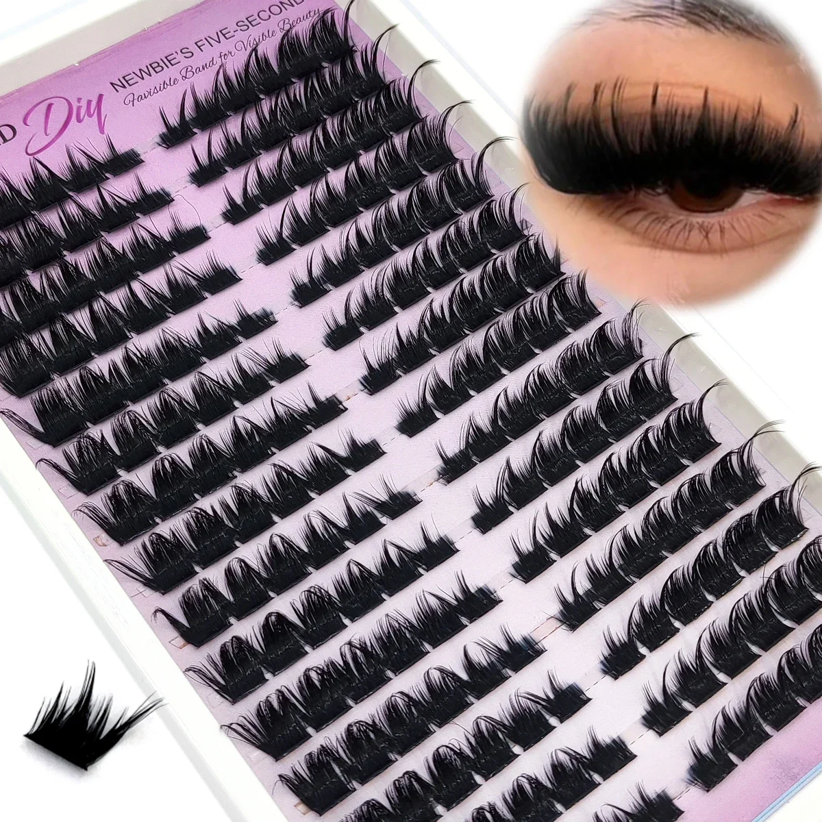AMSDCN 15 Row Fairy Eyelash Cluster Manga Eyelash Cluster Transparent Spike Anime Eyelash Extension Makeup Tool Personal Manga