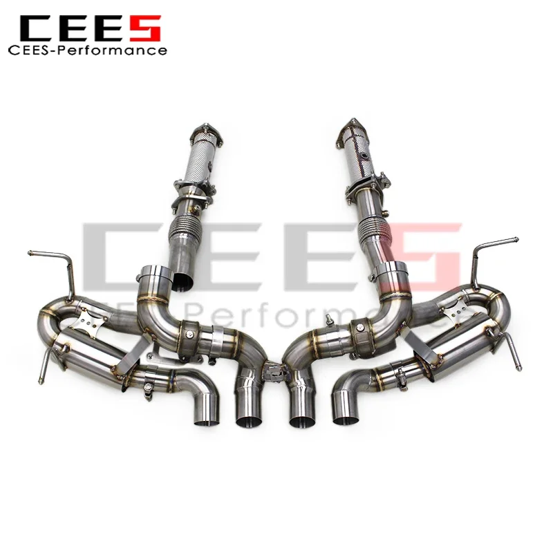 cees Stainless Steel 3 Inch Pipe Valve Exhaust Pipes for Chevrolet CORVETTE C8 Z06 2019-2024 Catback Exhaust System Assembly