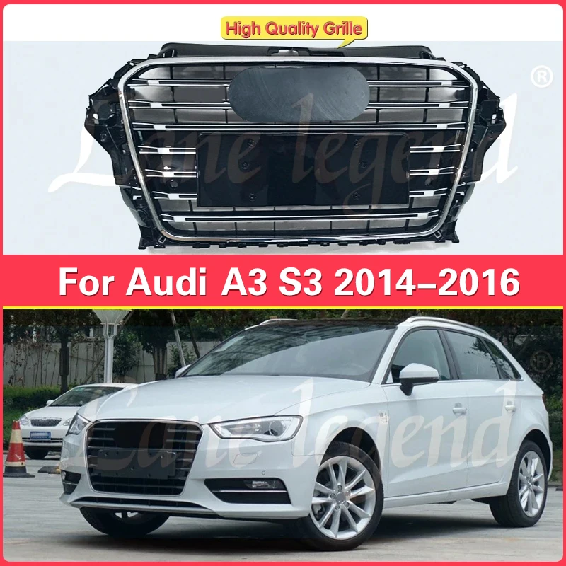 

Factory supply Modified Auto Grille For S3 Style Front Sport Hood Grill for Audi A3 2014 2015 2016 Centre Panel Upper Grill