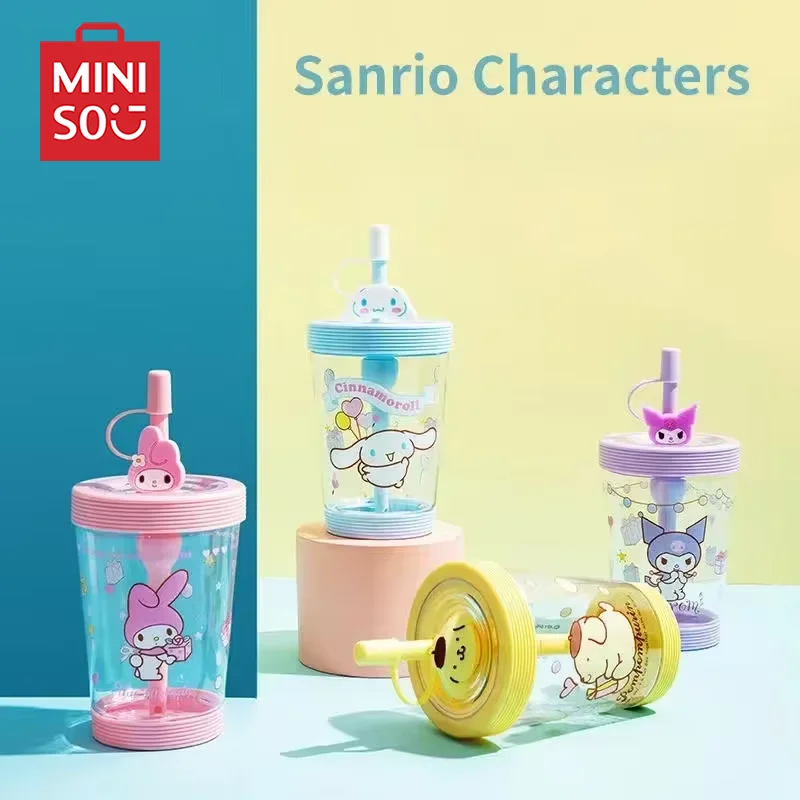 Miniso Sanrio530ML Sippy Cup Cute Kuromi Melody Portable Sports Water Bottle Large Capacity Water Bottle Childrens Birthday Gift