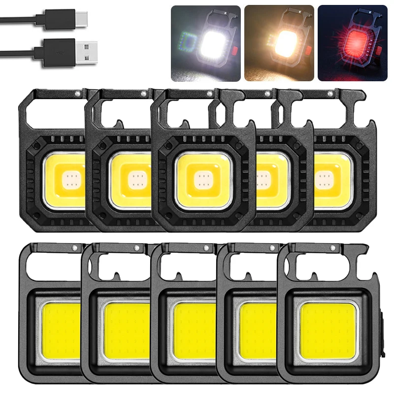 

Nice Portable Mini Keychain Light USB Rechargeable Flashlight Led Waterproof Emergency Work Light Powerful Outdoor Camping Torch