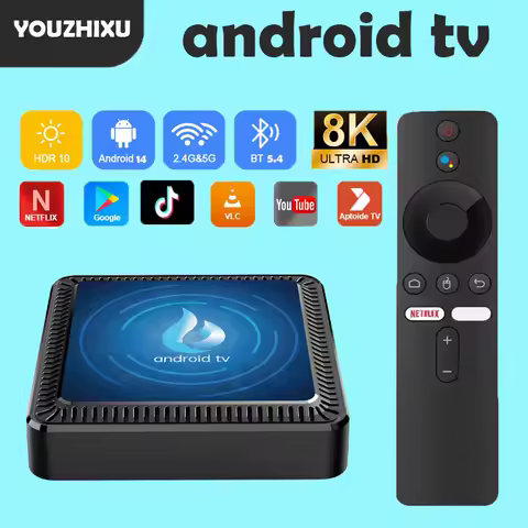 Smart TV Box Android14 Allwinner H313 Q17 8K Bluetooth5.4 8G+128G ROM Dual WiFi Google Voice Remote Media Player Set Top Box