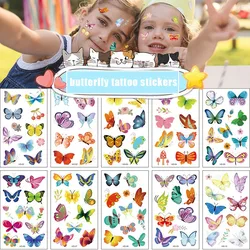 10 Pack Fake Tattoo Stickers Cartoon Temporary Tattoos Kids Arm Tattoos Kids Butterfly Party Tattoo Stickers