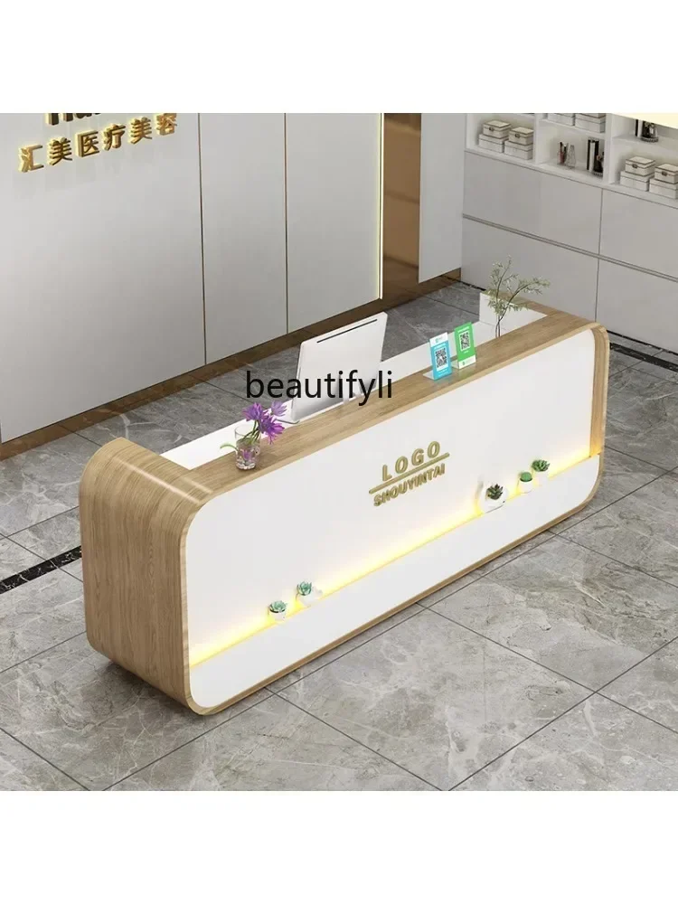 

Asmt14 New Arrivals Front Desk Cashier Clothing Store Counter Simple Modern Beauty Salon Bar Counter Reception Desk S 14